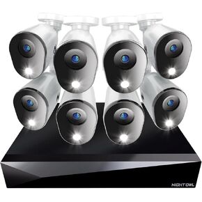 Night Owl 2-Way Audio 20 Channel DVR Video Home Security Camera System with (8) Wired 1080p HD Indoor/Outdoor Deterrence Cameras and 1TB Hard Drive (Add up to 4 Wi-Fi Cameras) (8 Camera)
