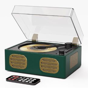 CD Player with Built-in Speaker Portable CD Player with Bluetooth Output/Input USB Playback Headphone Jack with Remote Control, LED Screen Rechargeable Small CD Player Green