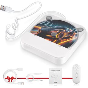 External Portable CD Player for Car - Car CD Player with USB Port AUX Port, Extra USB Extension Cable, Universal USB CD Player for Vehicle, Laptop, TV, Computer, for Android 4.4 and Above Navigation