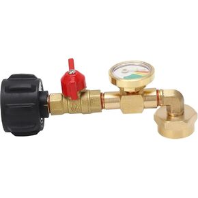 Gauge, Fuel Keg Refillable Kit Gas Elbow Adapter Refill Adapter with Pressure Gauge and On Off Control Valve 1LB Refill Adapter for 1LB, Generic5adr2sw60b