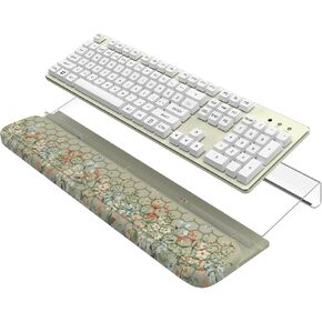 HAOCOO Wrist Rest with Computer Keyboard Stand, 3-Level Height Adjustment Keyboard Holder, Ergonomic Wrist Support for Typing, Non-Slip Keyboard Wrist Pad, Acrylic Keyboard Riser for Office Home