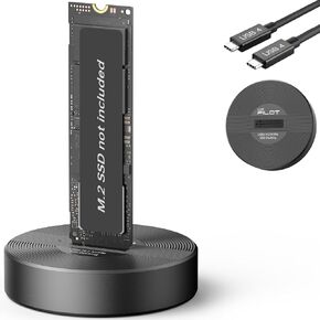 40Gbps USB 4 M.2 NVMe SSD to USB C Docking Station, M.2 SSD to USB C Reader Adapter for M.2 M Key, B+M Key PCIE NVMe SSD Dock, Size for 22110 2280 2260 2242 2230 Enclosure - Aluminum Alloy