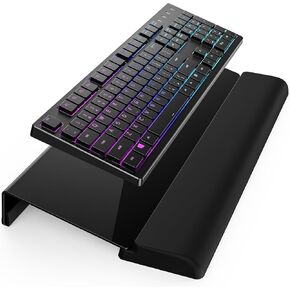 Keyboard Stand with Wrist Rest for Easy Ergonomic Typing&Working, with Silicone Wrist Rest, Yikola 3-Level Height Adjustment Space-Saving Keyboard Riser w/Silicone Wrist Rest for Office, Home