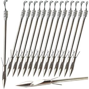 NSBELL 15PCS 5.7" Fish Shooting Darts Fishing Arrows Stainless Steel Fishing Arrowheads Dartfor Fishing Slingshot Darts (Silver)