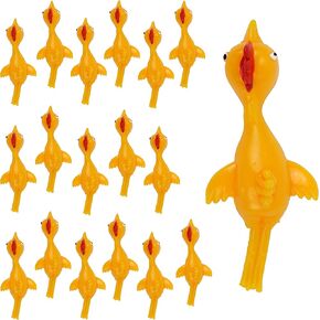 Iconikal 18-Count Bulk Rubber Slingshot Chicken Flinger Stretchy Elastic Flying Finger Fliers