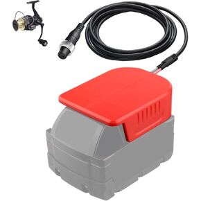 Fishing Reel Battery Adapter Power Cable for Milwaukee 18V M18 Battery Work for Daiwa 14.4V SEABORG 800MJ,SABORG 1200MJ Electric Fishing Reels Power Cord Cable