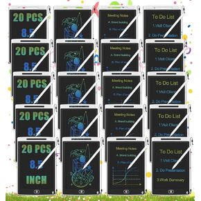 20 Pack LCD Writing Tablet for Kids Bulk, 8.5 Inches Reusable Doodle Board, Writing Tablet for Kid, Painting Pads Education Bulk Toys Classroom Party Favors Gifts for Kids 3-8