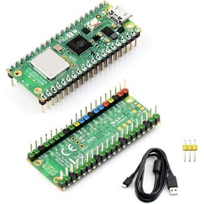 PICO 2 W مع رأس اللون المسلح مسبقًا متوافقًا مع Raspberry Pi Pico 2 W لوحة متحكم ، 2.4 جيجا هرتز 802.11n WIFI4 اللاسلكية و Bluetooth 5.2 ، استنادًا إلى RP2350 Dual-Core و Dual-Architecture