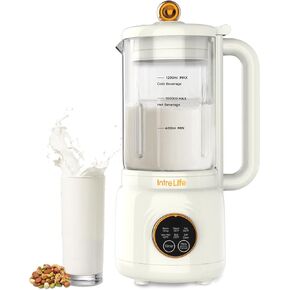 40 oz Nut Milk Maker Machine with 18700 RPM High Speed, No Soaking Needed 8 in 1 Soy Milk Maker, Plant Based Milk Maker for Almond, Oat, with Delay Start/Keep Warm/Self Cleaning, White