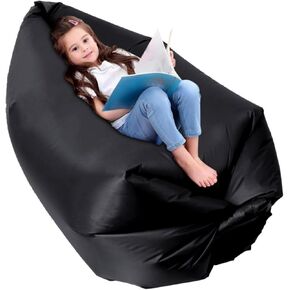 King Mills Inflatable Couch, Anti Leakage Inflatable Couch for Camping, Ideal as Portable Air Couch, Inflatable Chair for Kids, Inflatable Beach Chair for Kids and Teens, Grey