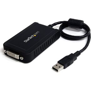StarTech.com USB to DVI Adapter - 1920x1200 - External Video & Graphics Card - Dual Monitor Display Adapter - Supports Windows (USB2DVIE3) Black