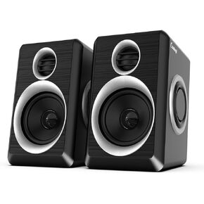 Computer Speakers, 2.0 Speakers for PC or Laptop, 3.5mm Aux Input, USB-Powered PC Speakers with Deep Bass, Suitable for Desktop Computers/Laptops Built-in 4 Speaker Diaphragms