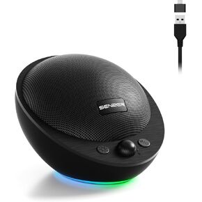 SENZER CS10 Computer Speaker USB Wired Bluetooth PC Speakers, Portable Laptop Speakers, Customizble Illuminated Base (Not 3.5mm Jack) - Black