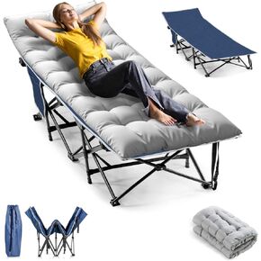 Camping cots for Adults, Heavy Duty Sleeping Cot for Adults with Mattress and Blanket, Folding Sleeping cot for Camping