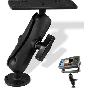 Aluminum Fish Finder Mount with 1.5" / C Size Ball, Medium Arm Marine Electronic Depth Finder Mount for Boat, 360° Rotation, Fits for Garmin, Lowrance, Humminbird, and More