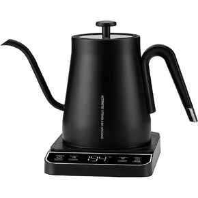 27oz Gooseneck Electric Kettle with ±1℉ Temperature Control, Pour Over Kettle for Coffee and Tea, Stainless Steel Hot Water Boiler, 1200W/0.8L (Black)