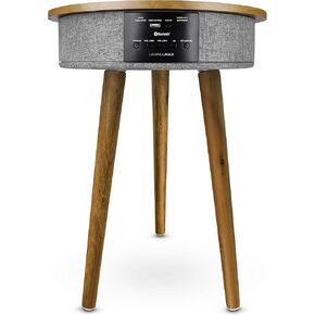 HANNLOMAX HX-201WiL Wooden Table with Wireless Charger, High Power Output Hi-Fi Quality Sound, USB Port for Charging, Bluetooth, Aux-in, AC Power Operation only.
