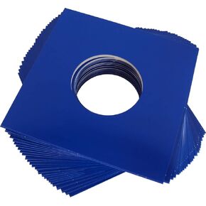 (25) 7" Heavyweight Record Jackets - Blue with Center Hole - #07JWBLHH