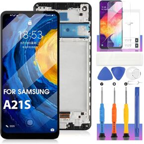 Original for Samsung Galaxy A21S Screen Replacement for Galaxy A21S LCD for Samsung A21S Display for SM-A217F SM-A217M Digitizer Touch Screen Assembly Repair Parts with Frame(Not for A21)