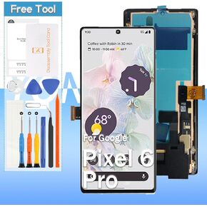OLED for Google Pixel 6 Pro GLUOG, G8VOU LCD Display Touch Screen Replacement | 6.7'' LCD Display | Black with Frame | Tools Included