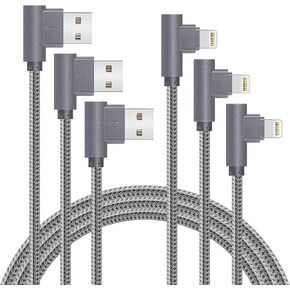 APFEN MFi Certified Lightning iPhone Cable 3Pack 10FT Cable for iPhone 14 | Fast Data Cable Nylon Braided Compatible with iPhone 14/13/12/Xs Max/XS/XR/7/7Plus/X/8/8Plus/6S/6S Plus/SE (Gray, 10FT) in Kuwait