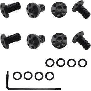 1911 Grip Screws with Torx Wrench, 8 O Rings, 8 Stainless Steel Screws, Black