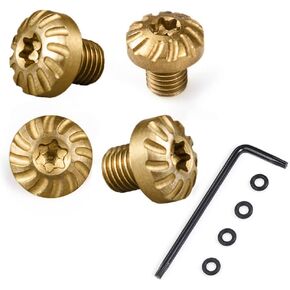Cool Hand Customized Screws for 1911 Slim Grips, 4 Stainless Steel Screws, 4 O Rings, T10 Torx Key, Length 0.223", Black/Gold/Rainbow Color