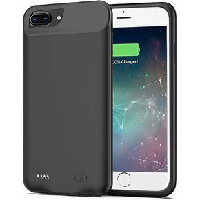 Battery Case for iPhone 6 Plus/6s Plus/7 Plus/8 Plus, [10000mAh] Rechargeable Extended Charging Case Compatible with iPhone 6 Plus/6s Plus/7 Plus/8 Plus (5.5 inch) Battery Pack Charger Case-Black