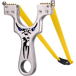 Slingshot,Metal Slingshot Professional Hunting Slingshot with Heavy Duty Launching Bands, High Velocity Catapult