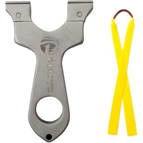Piaoyu Slingshot, Stainless Steel Shooting Hunting Slingshot, Flat Rubber Band Adult Outdoor Catapult