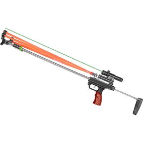 Slingshot Rifle Hunting Slingshot Set 12mm Optical axis 88cm Maximum Pulling Distance Stainless Steel Bow Door with 4 Card Balls Initial Speed of 70m/s (Black)