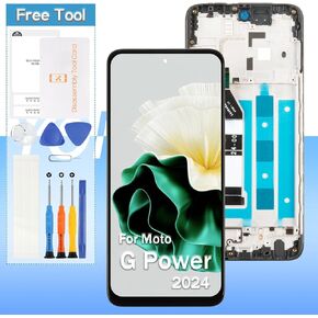 Screen Replacement for Motorola Moto G Power 2024 XT2415 XT2415-1 XT2415v XT2415-5 6.7" LCD Display Touch Digitizer Assembly(Black with Frame)