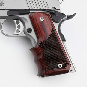 Altamont 1911 Grips - Fingergroove - Full Size 1911 Real Wood Gun Grips w. Ambi Safety fits Most Commander, Standard & Government 1911 Models - Made in USA