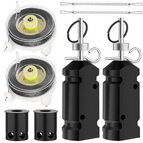 12 Gauge Camping Trip Wire Alarm Device, 2 Packs Perimeter Trip Alarm, Kevlar Cord for Camping Safety & Survival Equipment, Home Defense Weapon for Outdoor and Bear Deterrent