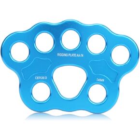 HERCHR Rigging Plate, 45KN Aluminum 8‑Hole Finger Force Rigging Plate Multi Anchor Split Divide Connector for Rock Climbing Outdoor Activities