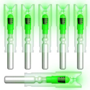 6PCS-New Lighted Nocks for Arrows with .300/7.62mm Inside Diameter Led Nocks Arrow nocks with Switch Button for Archery Hunting 6 Pack