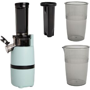 Tasty Slow Juicer, Compact Masticating Juicer with Pulp Separation, Maximum Juice Yield for Fresh, Nutrient-Rich Drinks, Easy Clean-Up & Compact Design, Aqua