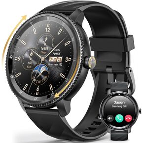 DV09 Rotatable Dial Smart Watch for Men - 1.46" HD SmartWatch (Answer/Make Call)123+Sport Modes Sleep/Heart Rate/SpO2/Stress Monitoring IP67 Waterproof Fitness Watch, IOS Android Compatible (Silver)