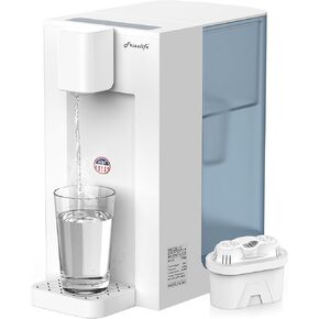 FRIZZLIFE T900 Countertop Water Filtration System, Instant Hot Water Filter Dispenser, NSF Certified Reduce 99.9% PFAS, Lead, Chlorine, 120 OZ Water Tank Capacity, Zero Installation, 1 Filter Included