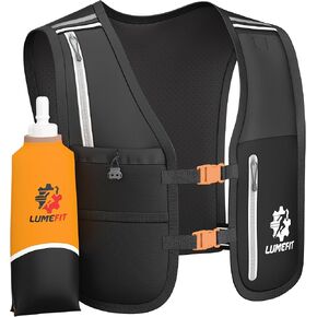 LUMEFIT Running Vest Phone Holder - Hydration Vest with Water Bottle- Reflective Vest for Men and Women- Running Hydration Vest Waterproof Phone Pouch