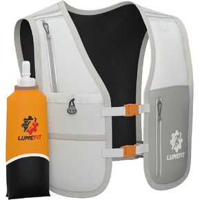 Lumefit Running Sten Phone حامل- سترة ترطيب مع زجاجة ماء- سترة عاكسة للرجال والنساء- حقيبة هاتف ماء مائي ترطيب مائي