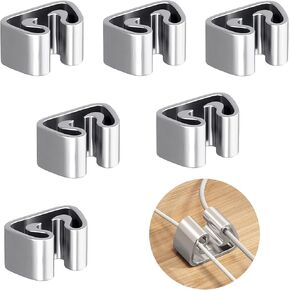 Cord Organizer, 6 Pcs Cable Clips, Cable Smooth Adjustable, Organise Mobile Phone Charging Cables, Suitable for Organising Bedside Cabinets, Walls, Desks, Cars (4-Hole)