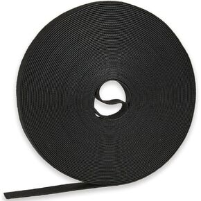 24 Yard x 1/2 Inch Adjustable Cable Straps Black Reusable Fastening Cable Ties Free Cut Length Hook and Loop Wire Management Securing Strap for Cable Tidy Cord Organizer Black