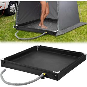 TOBWOLF Portable Shower Pan, Foldable RV Camping Shower Base Outdoor & Indoor, Temporary Shower Floor to Keep Feet Clean for Outdoor, Camping, Beach - 31" x 31" x 4"