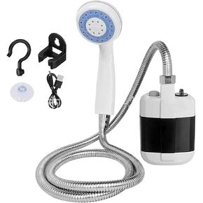 Portable Shower Camping Shower Outdoor Camp Shower Pump, Electric Rechargeable Portable Camping Shower, for Camping Beach Swimming Outdoor Traveling Hiking