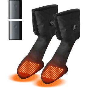 MIDIAN Heated Motorcycle Socks, Battery Heated Socks with 3 Heating Levels, Electric Heated Socks Foot Warmer Washable for Cycling Skiing Hiking Camping