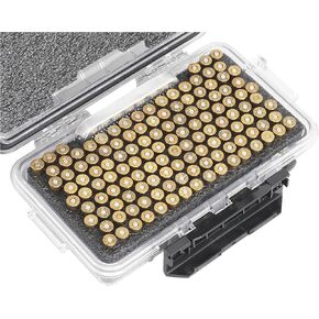 Case Club x130 .38 Special or .357 Magnum Long Term Ammo Storage Case - Includes Silica Gel Dessicant to Help Absorb Moisture and has Clear Lid for Easy View (Lockable or Non-Lockable)