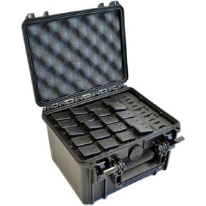 25 Pistol Magazine Hard Case, DORO 0907-6, MyCaseBuilder Custom Foam Insert - Waterproof, Heavy Duty - Tactical Gun/Firearm Ammunition Holder, 10 x 9.6 x 6.5 Inch, Black