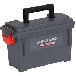 Plano Rustrictor Field Ammo Box .30 Caliber, Gray, All-Weather & Anti-Rust Ammo Storage Box, Small Plastic Ammunition Box, Waterproof Ammo Can, Holds 6-8 Boxes of Ammunition