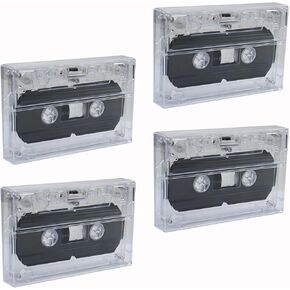 4Pcs Blank Cassette Tape with Boxes 30 Mins Blank Tape Magnetic Audio Tape Recording Player for Speech Music Recording Standard Cassette